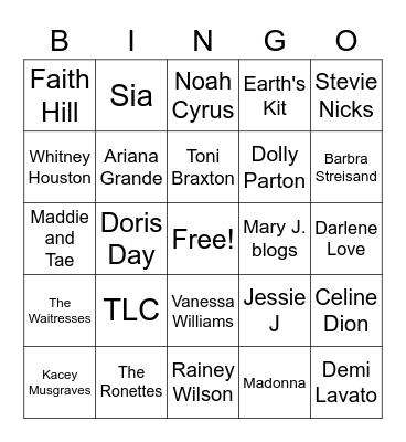 Women of Christmas Bingo Card
