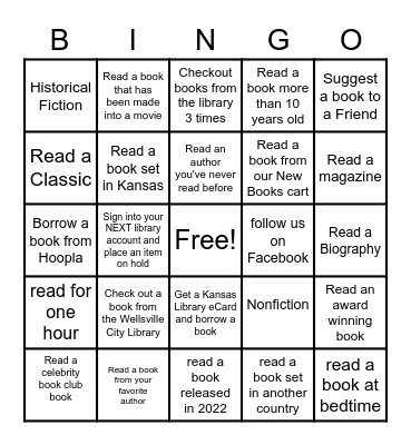 Winter Reading BINGO Card