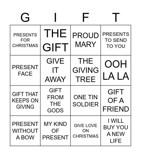 CHRISTMAS Bingo Card