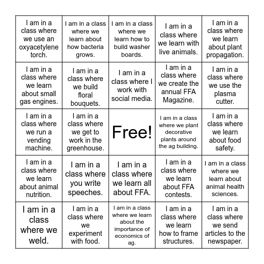 AG Recruitment Bingo! Bingo Card