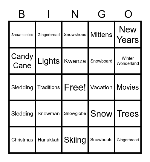 Warsaw Winter Bingo Card