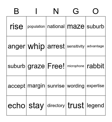 Table Talk Bingo Card