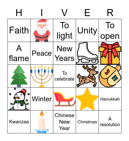 Bingo d'hiver! Bingo Card