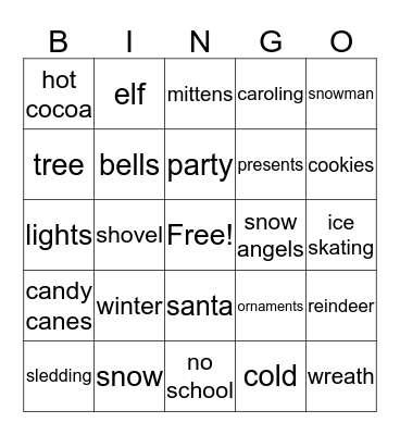 Winter Bingo Card
