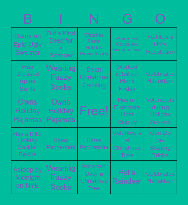 PYRAMID JINGLE MINGLE Bingo Card