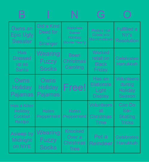 PYRAMID JINGLE MINGLE Bingo Card