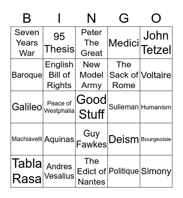 Mr. Hopper Bingo Card