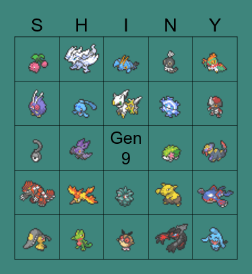 2023 Shinies Bingo Card