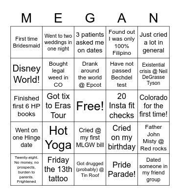 Chapter 28 Bingo Card
