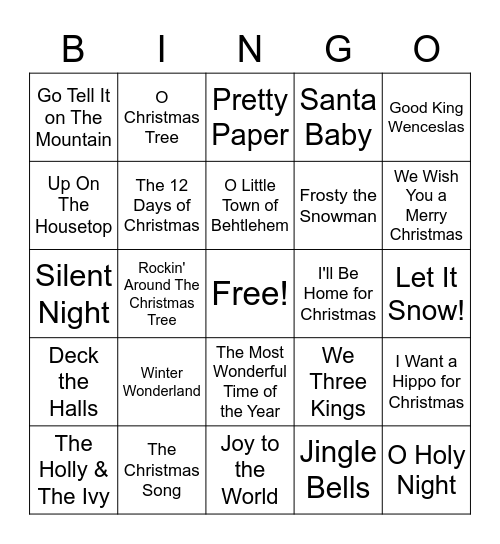 Christmas Bingo Card