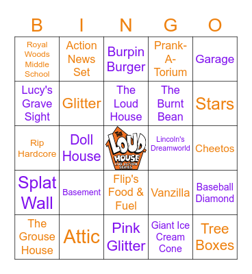 A Very Loud House Bingo Card