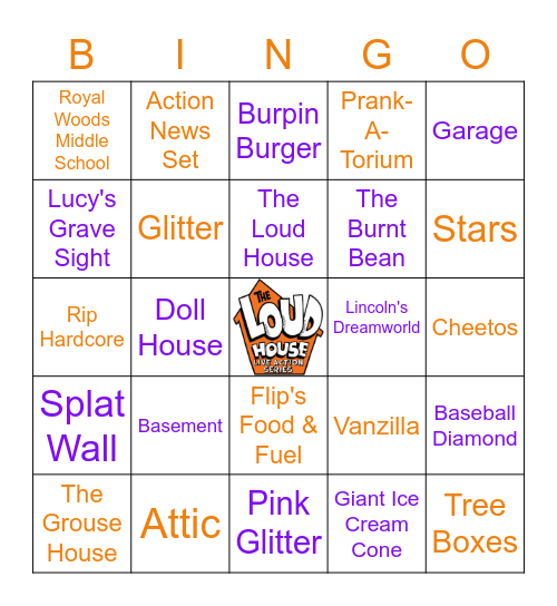 A Very Loud House Bingo Card