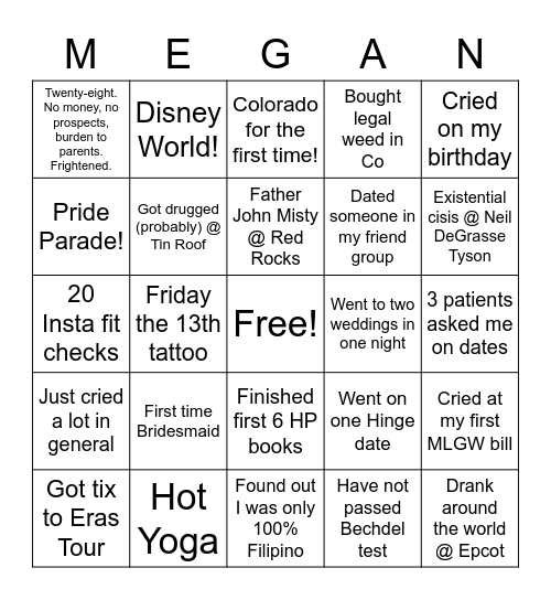 Chapter 28 Bingo Card