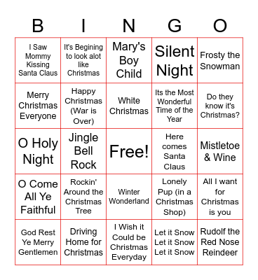 CHRISTMAS BINGO Card