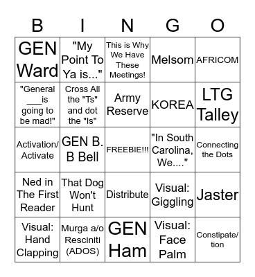 It's....Huddle Time! Bingo Card