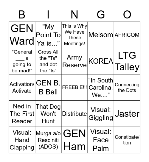 It's....Huddle Time! Bingo Card