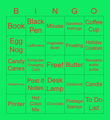 Holiday Bingo! Bingo Card