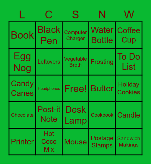 Holiday BINGO! Bingo Card