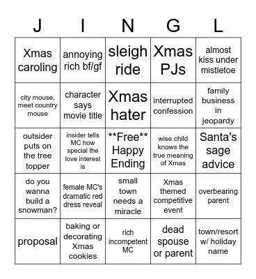 Xmas Movie Magic Jingl Bingo Card