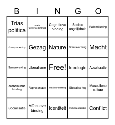 MW BINGO Card