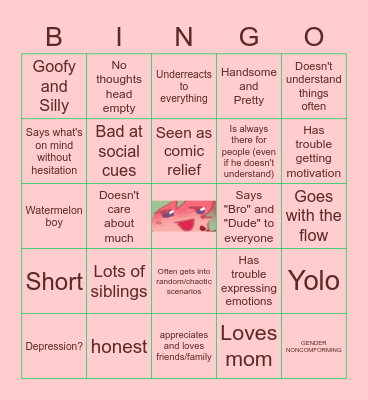 GUY KINNIE Bingo Card