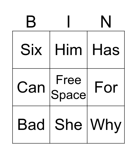 Bingo Card