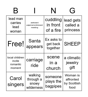 A Castle for Christmas Bingo Card
