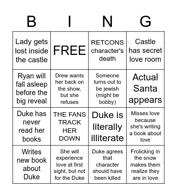 Castle for Christmas Bingo Card