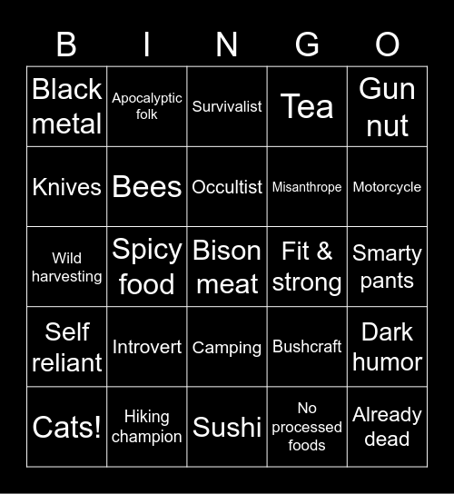 Are you like Frater Tot? Bingo Card