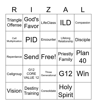 Rizal Party Bingo Card