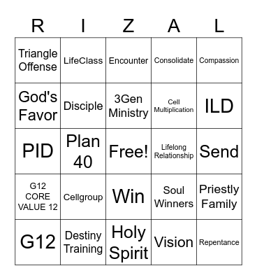 G12 RIZAL Bingo Card