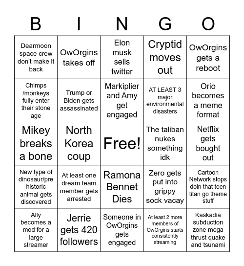 2023 Bingo Card