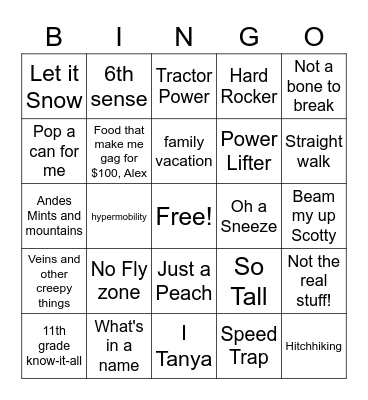 PCSW Bingo Card