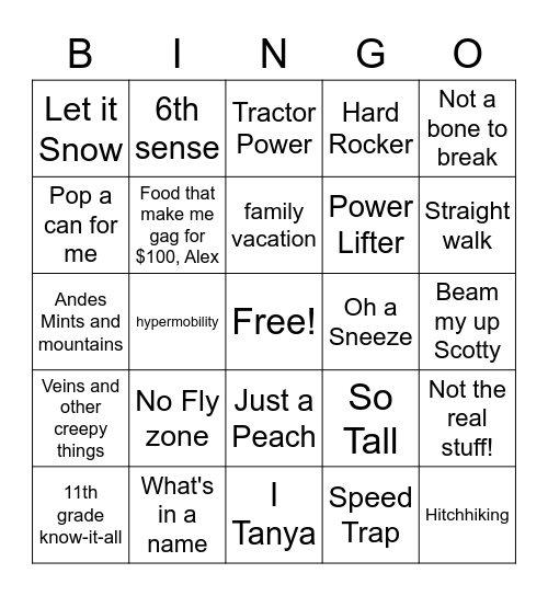 PCSW Bingo Card
