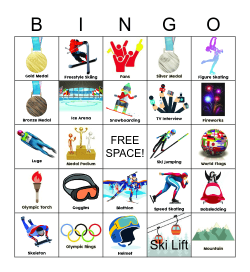 Winter Olympics Bingo Card