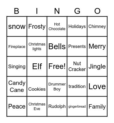 Christmas Bingo Card