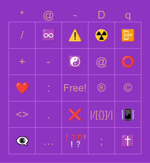 New symbol bingo 3rd card Bingo Card