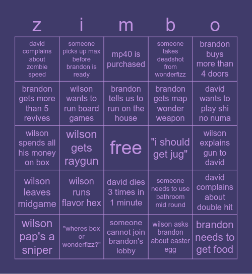 boingo Bingo Card