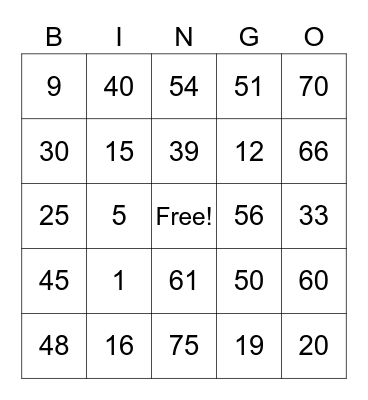 Ibrahim Lucky Card Bingo Card