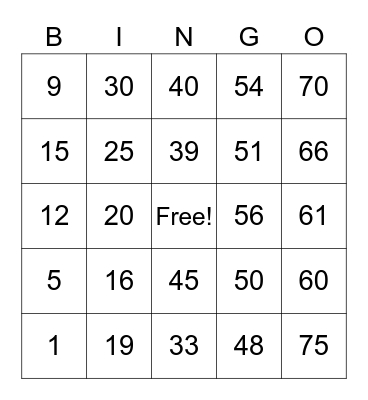 Ibrahim Lucky Card Bingo Card