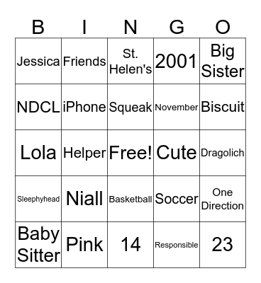 Happy Birthday, Jessica! Bingo Card