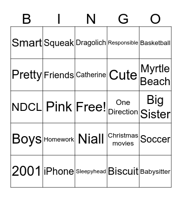 Happy Birthday, Jessica! Bingo Card