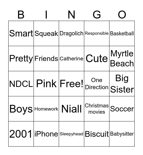 Happy Birthday, Jessica! Bingo Card