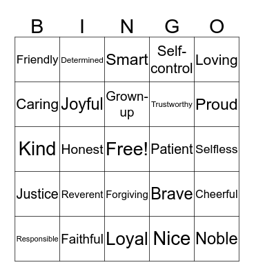 Leadership Bingo-Mrs. Ley's class Bingo Card
