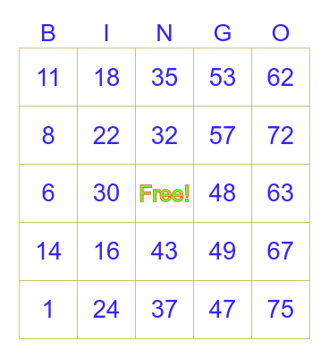 Brenda Card3 Bingo Card