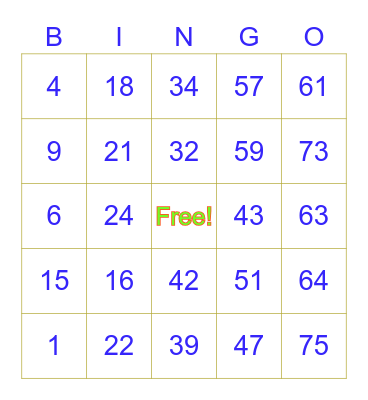 Brenda Card5 Bingo Card