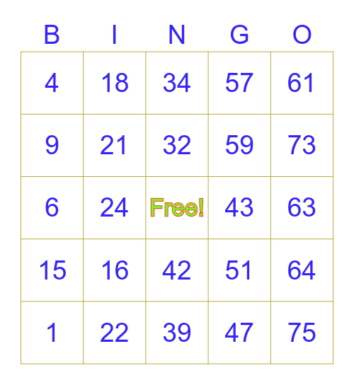 Brenda Card5 Bingo Card