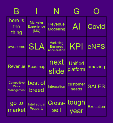 UP BS Bingo Card