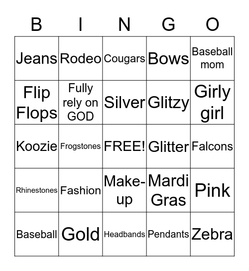 Frogstones Blingo Bingo Card