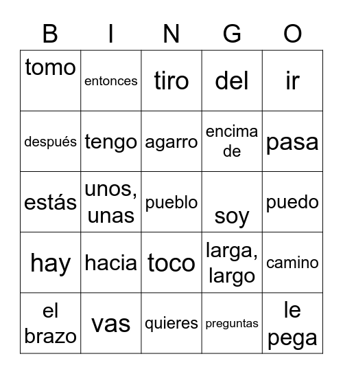 La perezosa impaciente repaso Bingo Card